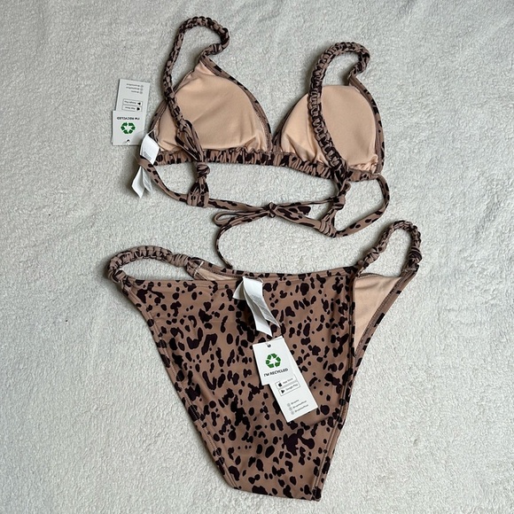 New with tags brown cheetah print bikini with braided rope straps.Medium - Picture 10 of 11